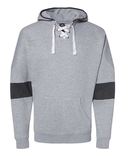 J. America Men's Sport Lace Colorblocked Fleece Hooded Sweatshirt J. America