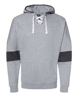J. America Men's Sport Lace Colorblocked Fleece Hooded Sweatshirt J. America
