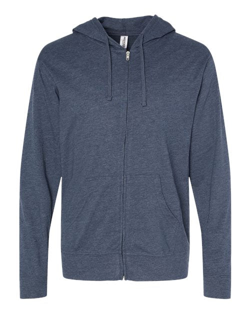 Independent Trading Co. Men's Lightweight Jersey Full-Zip Hooded T-Shirt Independent Trading Co.