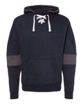 J. America Men's Sport Lace Colorblocked Fleece Hooded Sweatshirt J. America