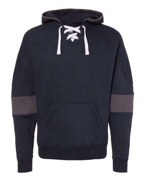 J. America Men's Sport Lace Colorblocked Fleece Hooded Sweatshirt J. America