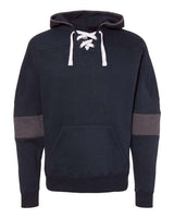 J. America Men's Sport Lace Colorblocked Fleece Hooded Sweatshirt J. America