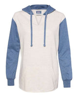 MV Sport Women's French Terry Hooded Pullover with Colorblocked Sleeves MV Sport