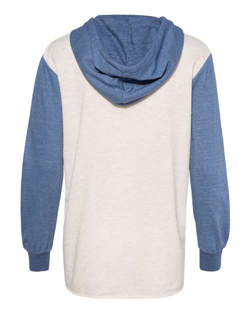 MV Sport Women's French Terry Hooded Pullover with Colorblocked Sleeves MV Sport