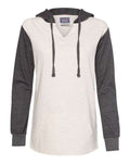 MV Sport Women's French Terry Hooded Pullover with Colorblocked Sleeves MV Sport