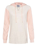 MV Sport Women's French Terry Hooded Pullover with Colorblocked Sleeves MV Sport