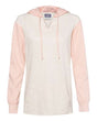 MV Sport Women's French Terry Hooded Pullover with Colorblocked Sleeves MV Sport