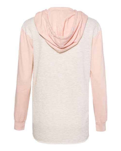 MV Sport Women's French Terry Hooded Pullover with Colorblocked Sleeves MV Sport