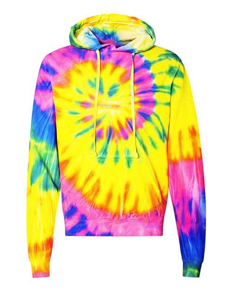 Dyenomite Men's Multi-Color Spiral Pullover Hooded Sweatshirt Dyenomite