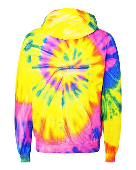 Dyenomite Men's Multi-Color Spiral Pullover Hooded Sweatshirt Dyenomite