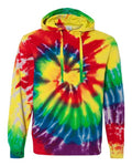 Dyenomite Men's Multi-Color Spiral Pullover Hooded Sweatshirt Dyenomite