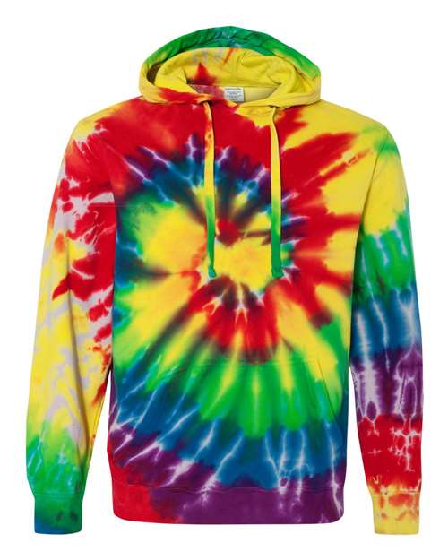 Dyenomite Men's Multi-Color Spiral Pullover Hooded Sweatshirt Dyenomite