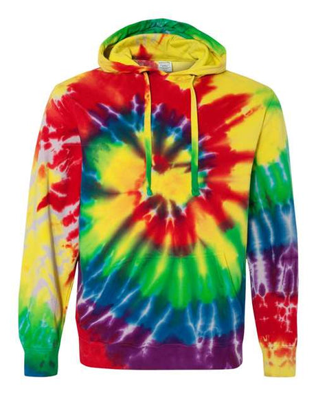 Dyenomite Men's Multi-Color Spiral Pullover Hooded Sweatshirt Dyenomite