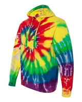 Dyenomite Men's Multi-Color Spiral Pullover Hooded Sweatshirt Dyenomite
