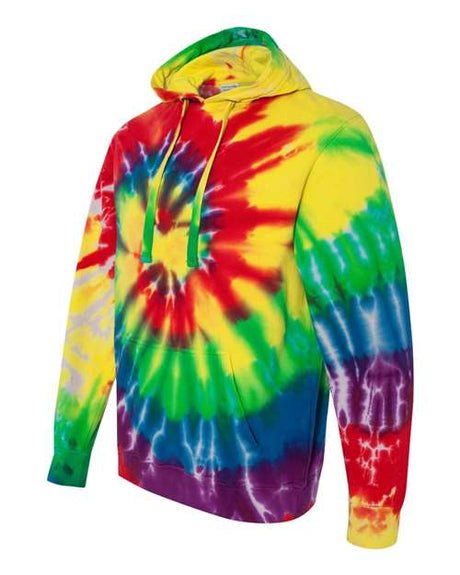 Dyenomite Men's Multi-Color Spiral Pullover Hooded Sweatshirt Dyenomite
