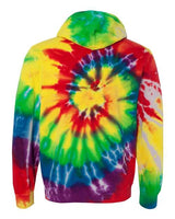 Dyenomite Men's Multi-Color Spiral Pullover Hooded Sweatshirt Dyenomite