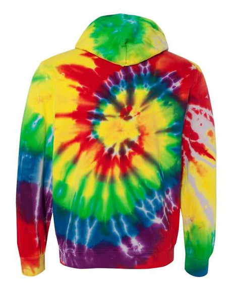 Dyenomite Men's Multi-Color Spiral Pullover Hooded Sweatshirt Dyenomite