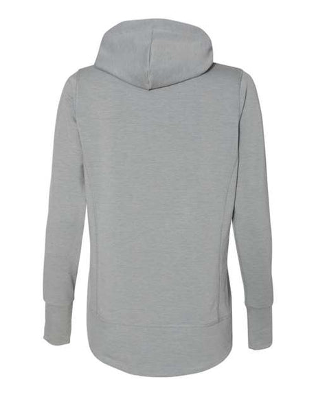 J. America Women's Omega Stretch Snap-Placket Hooded Pullover J. America