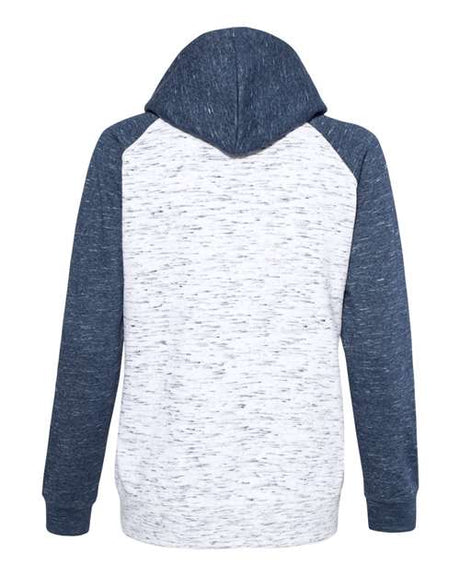 J. America Women's M'lange Fleece Colorblocked Full-Zip Sweatshirt J. America
