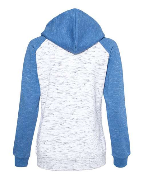 J. America Women's M'lange Fleece Colorblocked Full-Zip Sweatshirt J. America