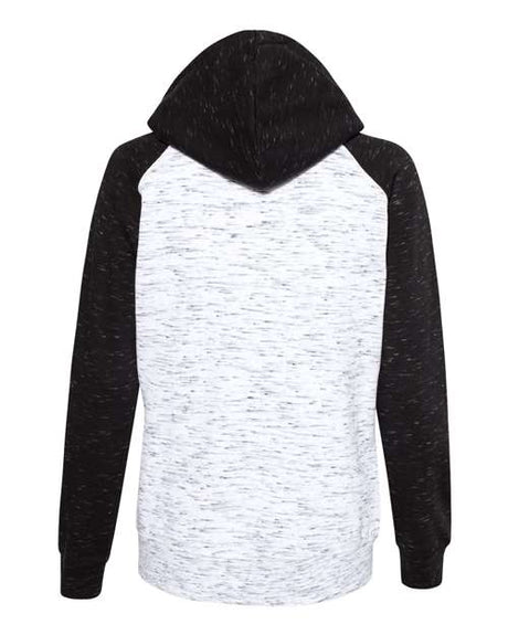 J. America Women's M'lange Fleece Colorblocked Full-Zip Sweatshirt J. America