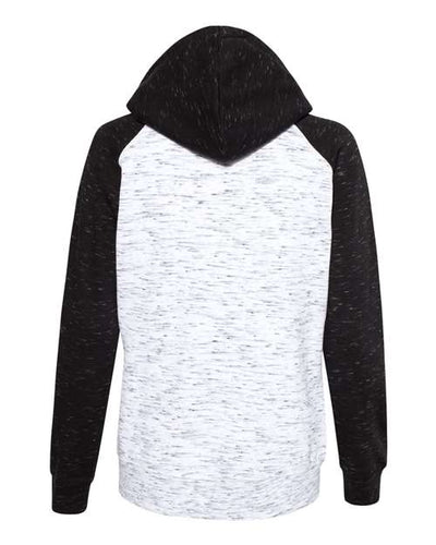 J. America Women's M'lange Fleece Colorblocked Full-Zip Sweatshirt