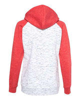 J. America Women's M'lange Fleece Colorblocked Full-Zip Sweatshirt J. America