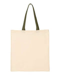 Q-Tees Economical Tote with Contrast-Color Handles Q-Tees