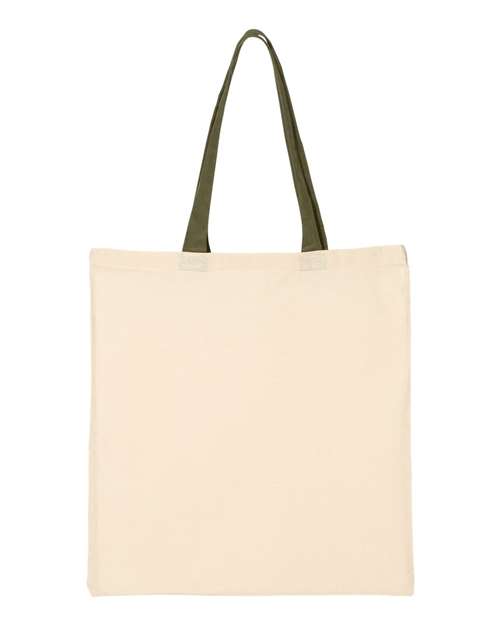 Q-Tees Economical Tote with Contrast-Color Handles Q-Tees