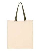 Q-Tees Economical Tote with Contrast-Color Handles Q-Tees