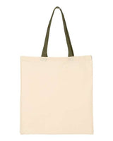 Q-Tees Economical Tote with Contrast-Color Handles Q-Tees
