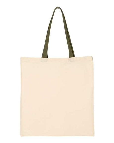 Q-Tees Economical Tote with Contrast-Color Handles Q-Tees