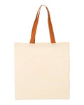 Q-Tees Economical Tote with Contrast-Color Handles Q-Tees
