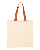 Q-Tees Economical Tote with Contrast-Color Handles Q-Tees