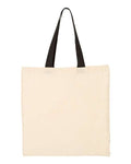 Q-Tees Economical Tote with Contrast-Color Handles Q-Tees