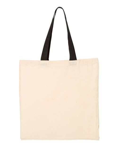 Q-Tees Economical Tote with Contrast-Color Handles Q-Tees