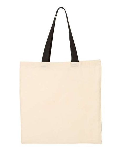 Q-Tees Economical Tote with Contrast-Color Handles Q-Tees