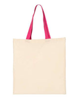 Q-Tees Economical Tote with Contrast-Color Handles Q-Tees