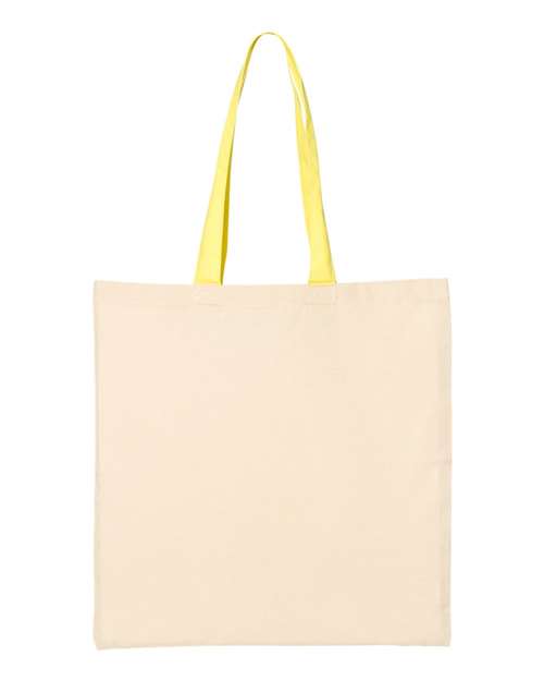 Q-Tees Economical Tote with Contrast-Color Handles Q-Tees