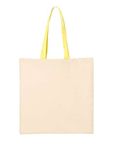 Q-Tees Economical Tote with Contrast-Color Handles Q-Tees
