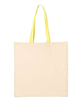 Q-Tees Economical Tote with Contrast-Color Handles Q-Tees