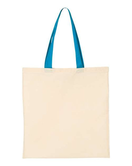 Q-Tees Economical Tote with Contrast-Color Handles Q-Tees