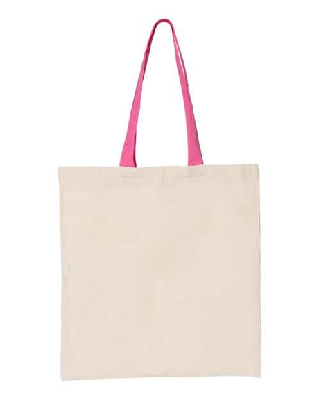 Q-Tees Economical Tote with Contrast-Color Handles Q-Tees