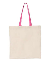 Q-Tees Economical Tote with Contrast-Color Handles Q-Tees