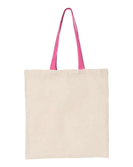 Q-Tees Economical Tote with Contrast-Color Handles Q-Tees