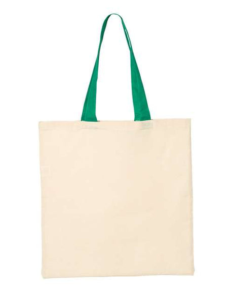 Q-Tees Economical Tote with Contrast-Color Handles Q-Tees