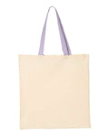 Q-Tees Economical Tote with Contrast-Color Handles Q-Tees