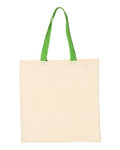 Q-Tees Economical Tote with Contrast-Color Handles Q-Tees