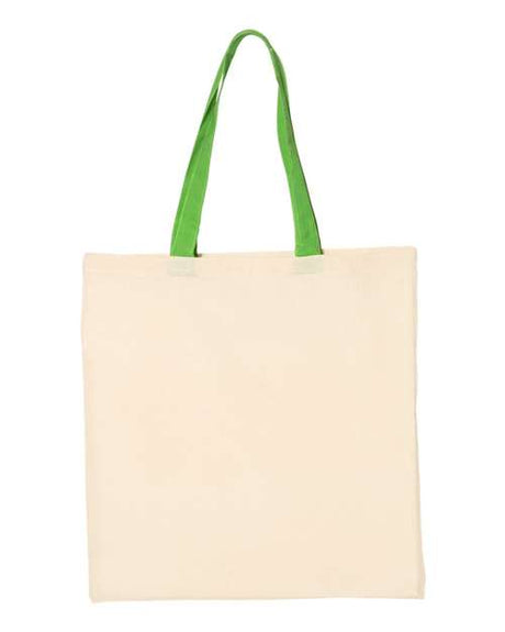 Q-Tees Economical Tote with Contrast-Color Handles Q-Tees