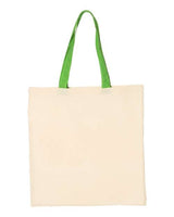 Q-Tees Economical Tote with Contrast-Color Handles Q-Tees